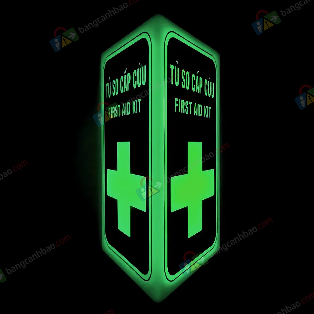 Bảng Tủ Sơ Cấp Cứu Decal Dạ Quang – Phát Sáng Ban Đêm, Dễ Nhận Biết Trong Mọi Tình Huống